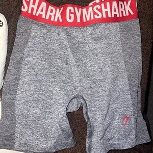Gymshark Heather Gray Shorts with Red Waistband